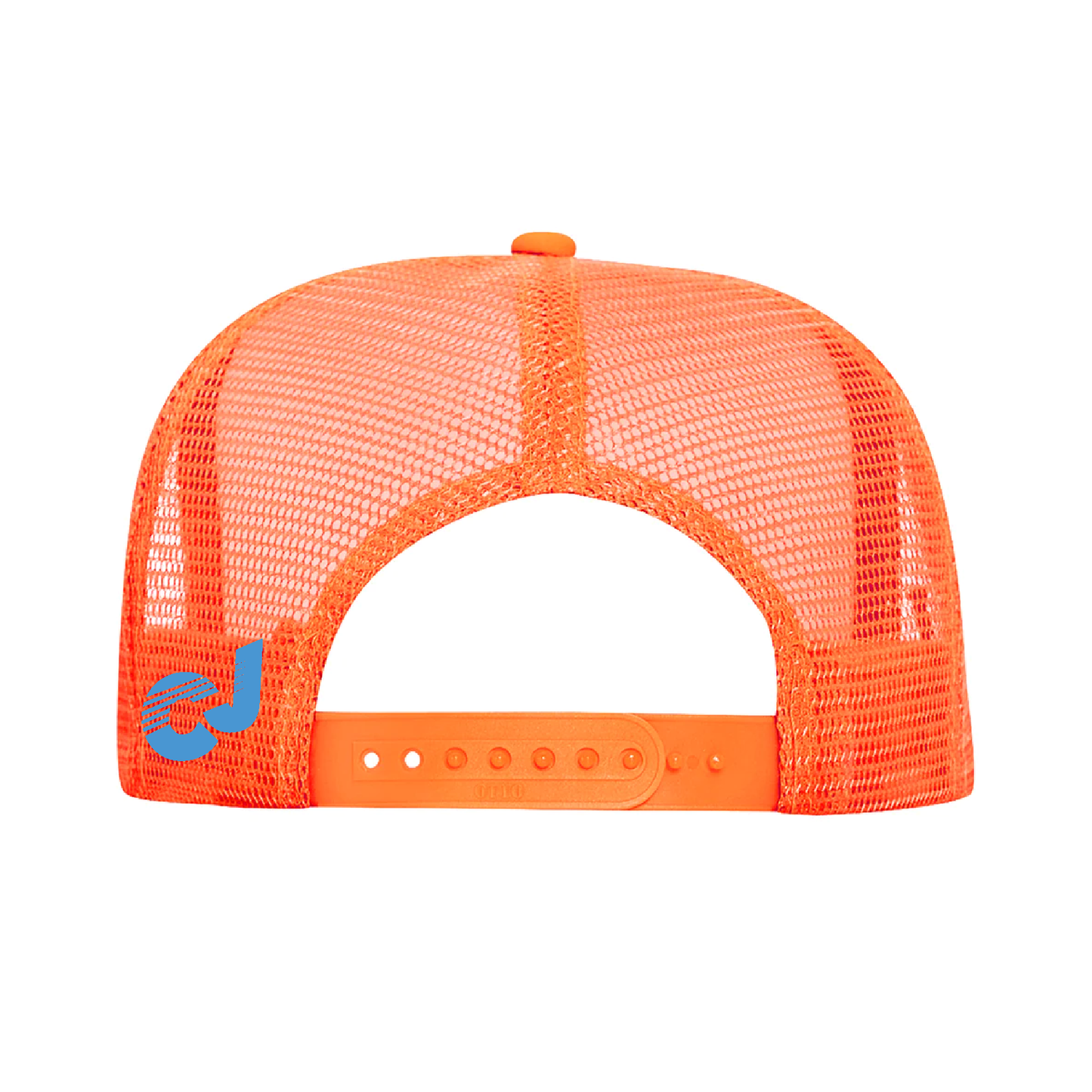 COURT JUNKIES® NEON ORANGE, EMBROIDERED PATCH DOWN TO DINK. TRUCKER HAT