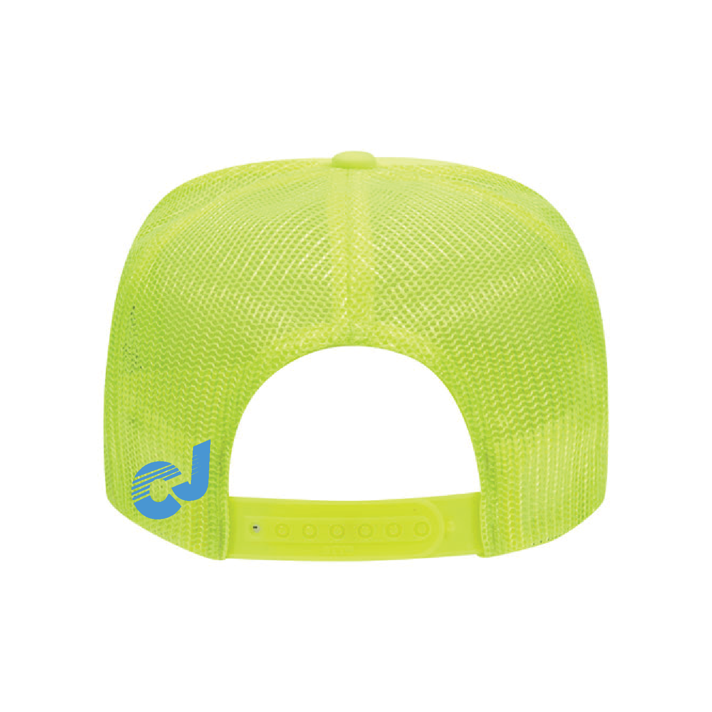 COURT JUNKIES® NEON LIME GREEN, EMBROIDERED PATCH DOWN TO DINK. TRUCKER HAT