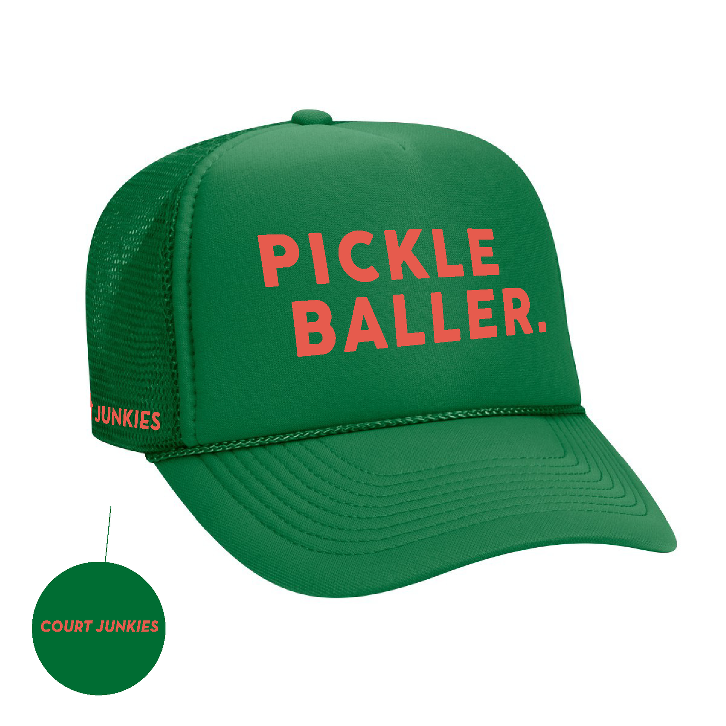 COURT JUNKIES® PICKLE BALLER. TRUCKER HAT