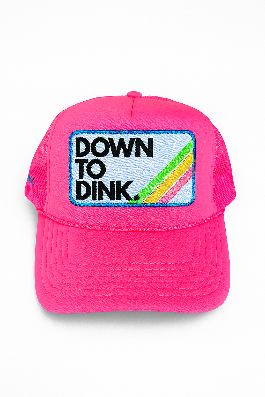 COURT JUNKIES® NEON PINK, EMBROIDERED PATCH DOWN TO DINK