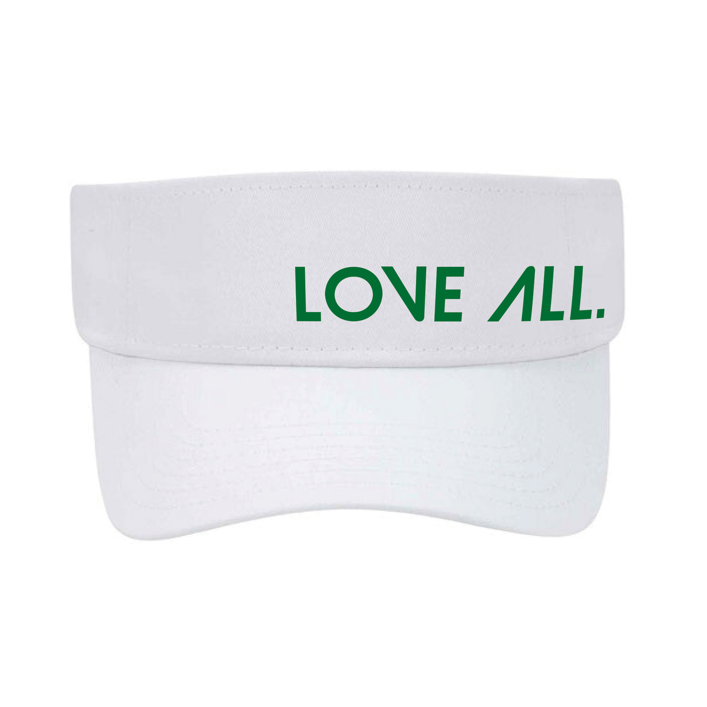 COURT JUNKIES® EMBROIDERED LOVE ALL. COURT VISOR - WHITE