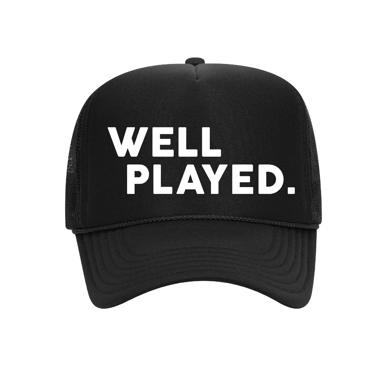 COURT JUNKIES® WELL PLAYED. TRUCKER HAT BLK