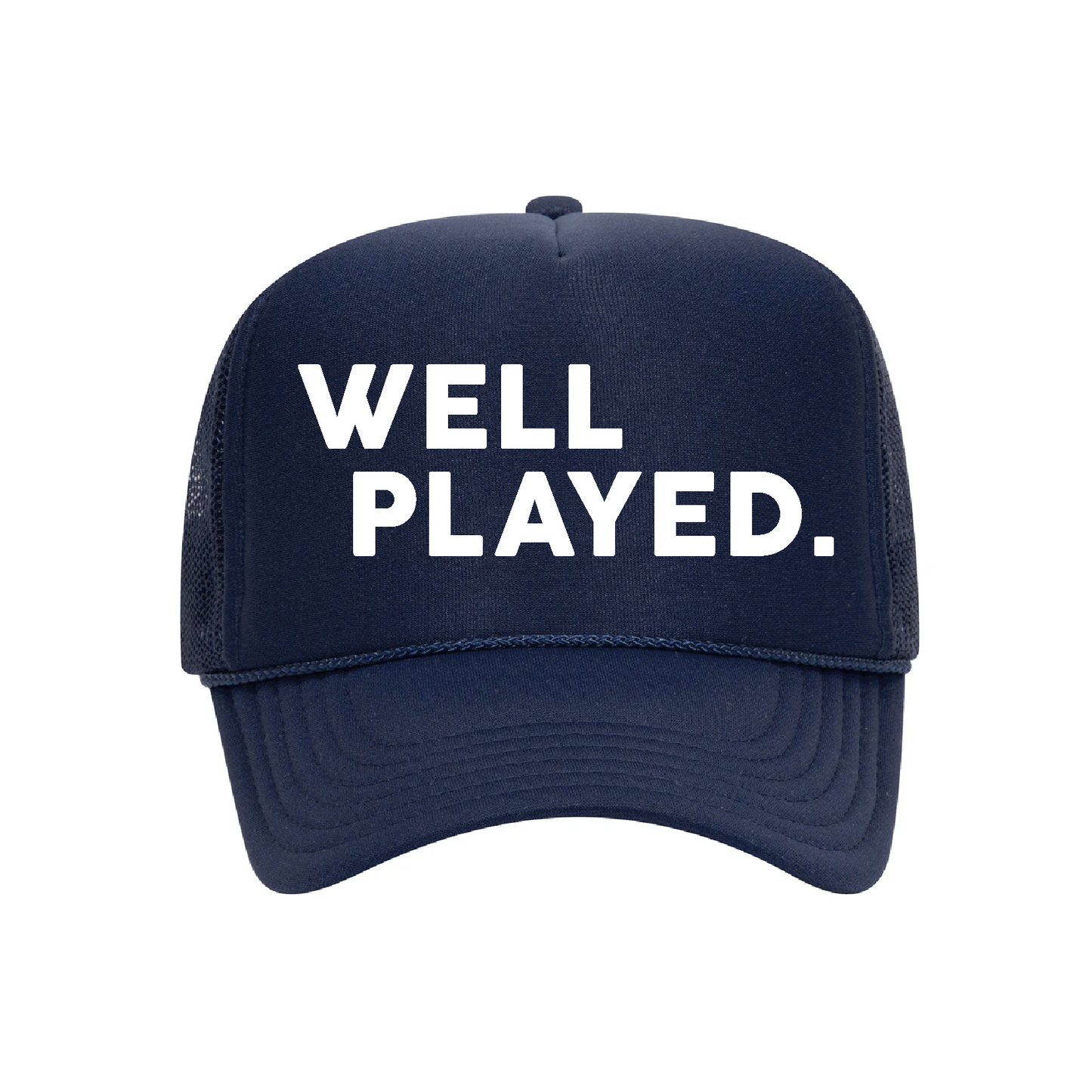 COURT JUNKIES® WELL PLAYED. TRUCKER HAT NAVY